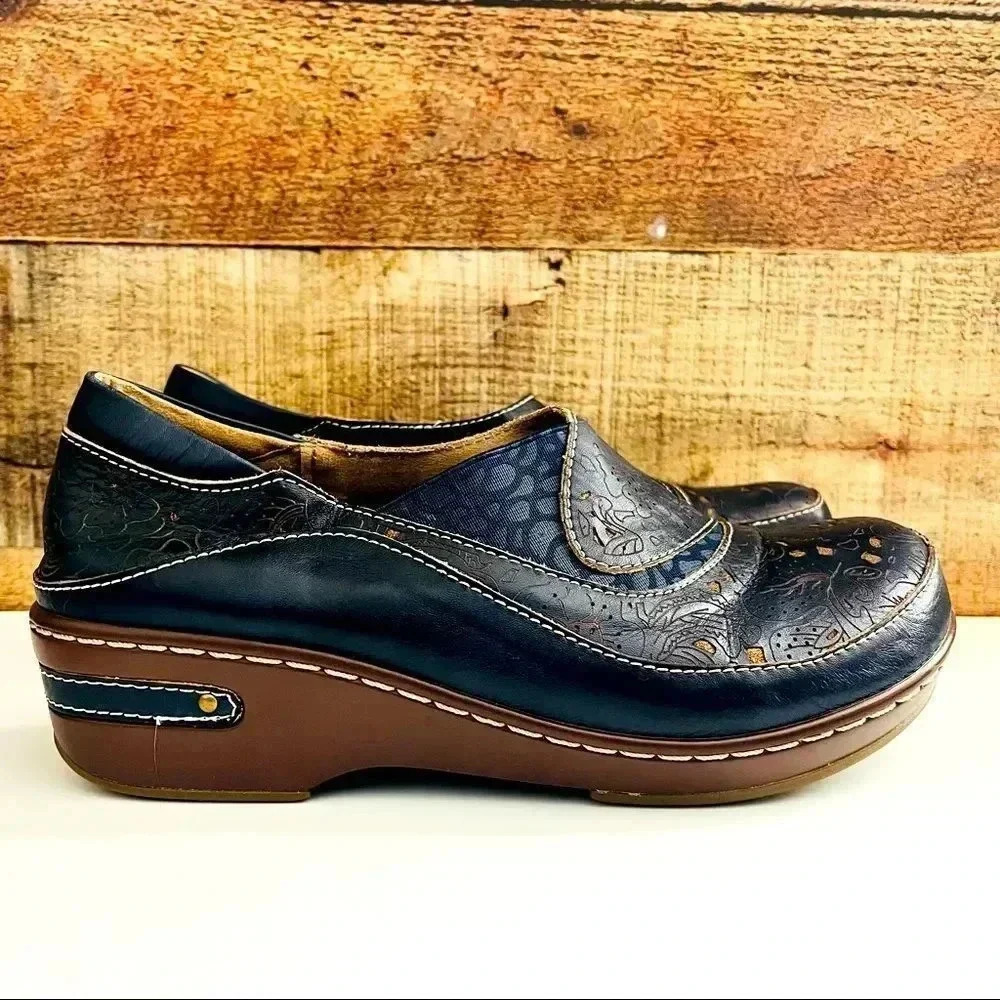 NWOT L’Artiste By Spring Step Ranba Clog Navy - Picture 3 of 9